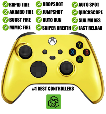 Gold Chrome Silent Modz Rapid Fire Modded Controller for Xbox One Series X S