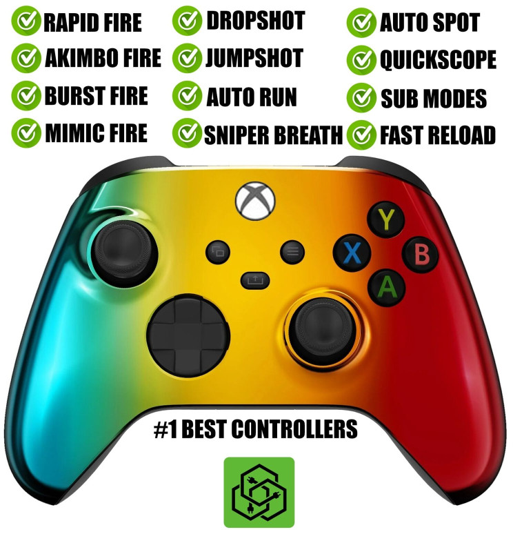 Gradient Chrome Silent Modz Rapid Fire Modded Controller for Xbox Series X S