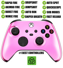 Pink Chrome Silent Modz Rapid Fire Modded Controller for Xbox Series X S
