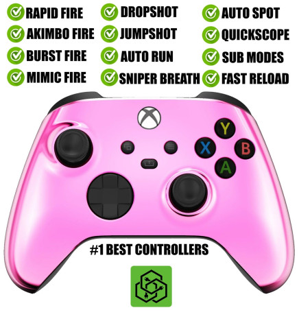 Pink Chrome Silent Modz Rapid Fire Modded Controller for Xbox Series X S