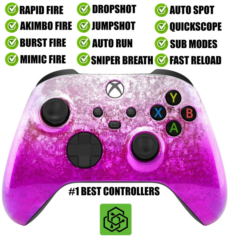 Pink Ice Flakes Silent Modz Rapid Fire Modded Controller for Xbox Series X S