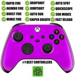 Purple Chrome Silent Modz Rapid Fire Modded Controller for Xbox Series X S