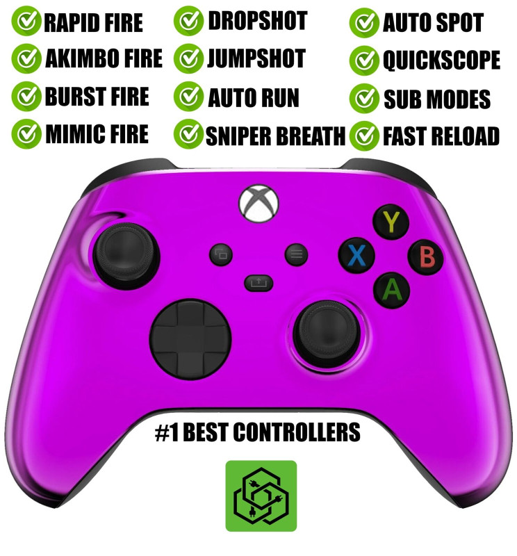 Purple Chrome Silent Modz Rapid Fire Modded Controller for Xbox Series X S