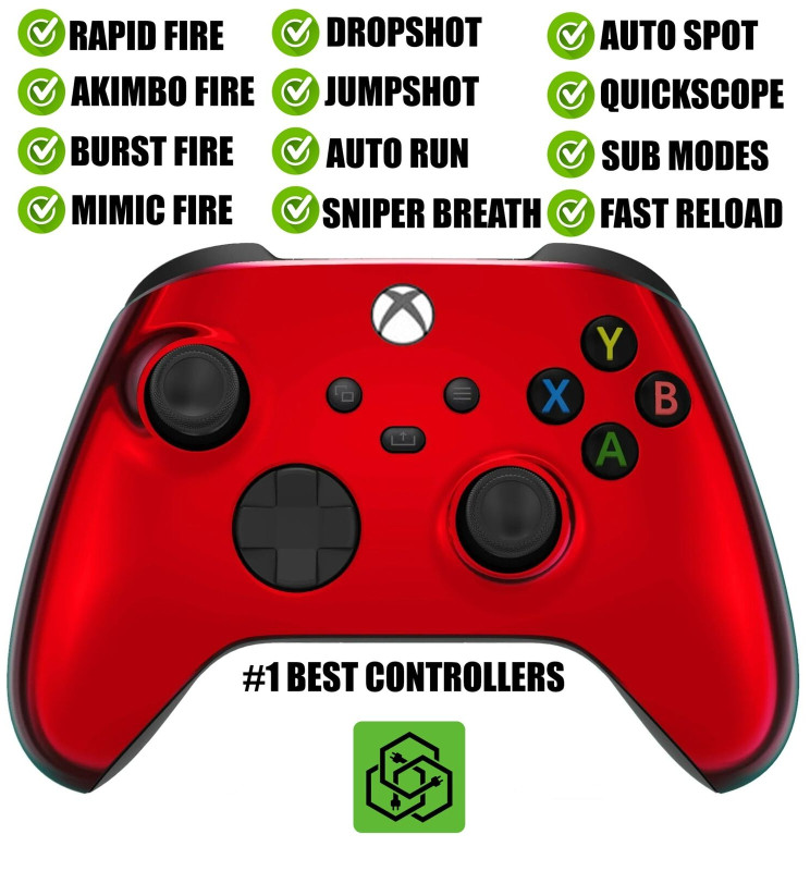 Red Chrome Silent Modz Rapid Fire Modded Controller for Xbox Series X S