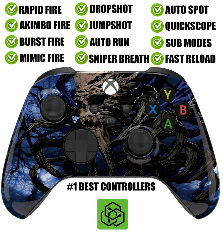 Tree Skull Glow Silent Modz Rapid Fire Modded Controller for Xbox Series X S