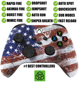America Flag Silent Modz Rapid Fire Modded Controller for Xbox Series X S