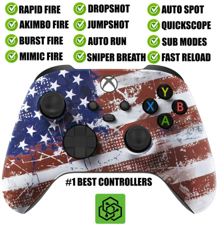 America Flag Silent Modz Rapid Fire Modded Controller for Xbox Series X S