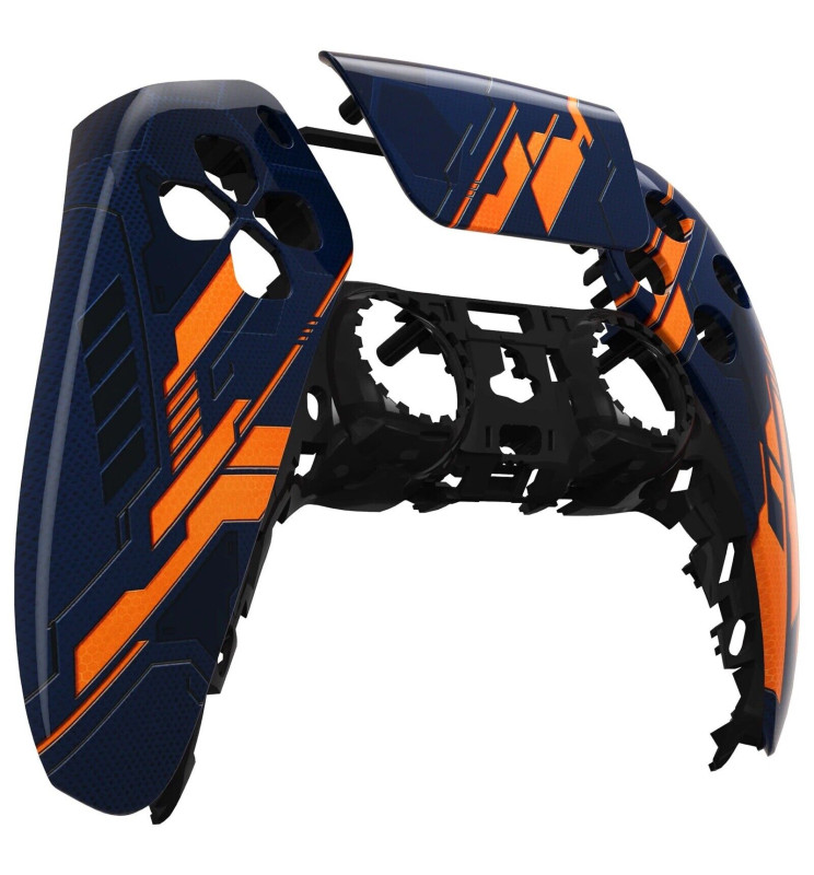 Orange Glow Mecha Faceplate Shell Modded Case For PlayStation 5 Controller PS5