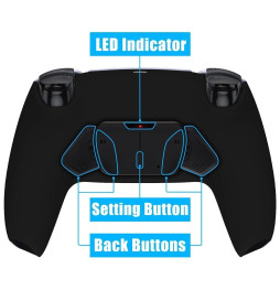 SoftTouch Black Programmable Remap Paddles Mod Kit For PlayStation 5 Controller