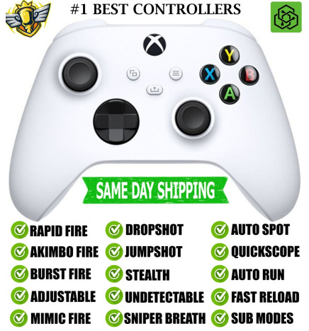 White Silent Modz Best Rapid Fire Wireless Modded Controller for Xbox Series X S