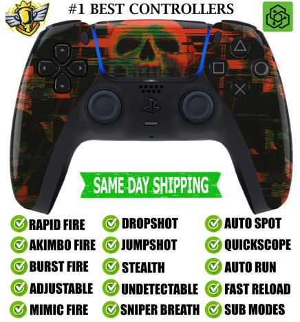Cyber Skull Silent Modz New Rapid Fire Mod Wireless Modded Controller for PS5