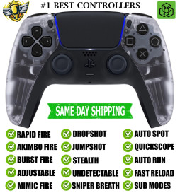 Crystal Clear Silent Modz New Rapid Fire Mod Wireless Modded Controller for PS5