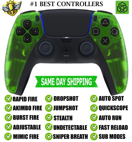 Clear Green Silent Modz New Rapid Fire Mod Wireless Modded Controller for PS5