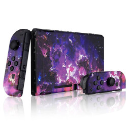 SoftTouch Purple Lava Case Shell Mod New Replacement Housing for Nintendo Switch
