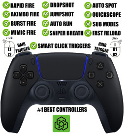 Black Pro Competition Smart Click Hair Triggers Best Modded Controller for PS5