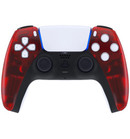 Candy Clear Red Faceplate Shell Case for PlayStation 5 for PS5 Controller