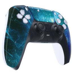 Glossy Blue Nebula Faceplate Shell Case for PlayStation 5 for PS5 Controller
