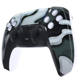 Glossy White Black Camo Faceplate Shell for PlayStation 5 for PS5 Controller