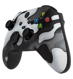 White Black Camo Soft Touch Faceplate Shell Case For Xbox Series X/S Controller