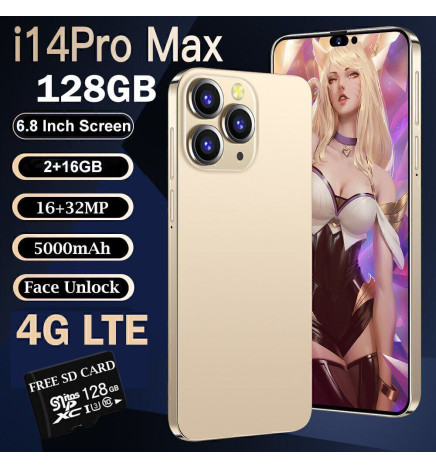 New i14 Pro Max 6.8" Cheap GSM Android Smartphone Global 4G LTE Unlocked Phone