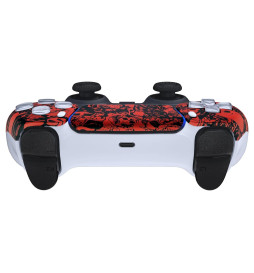 Soft Touch Crazy Red Skull Faceplate Shell for PlayStation 5 for PS5 Controller