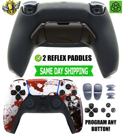 Red Zombie Pro Two Competition Reflex Paddles Silent Modz Controller for PS5 OEM