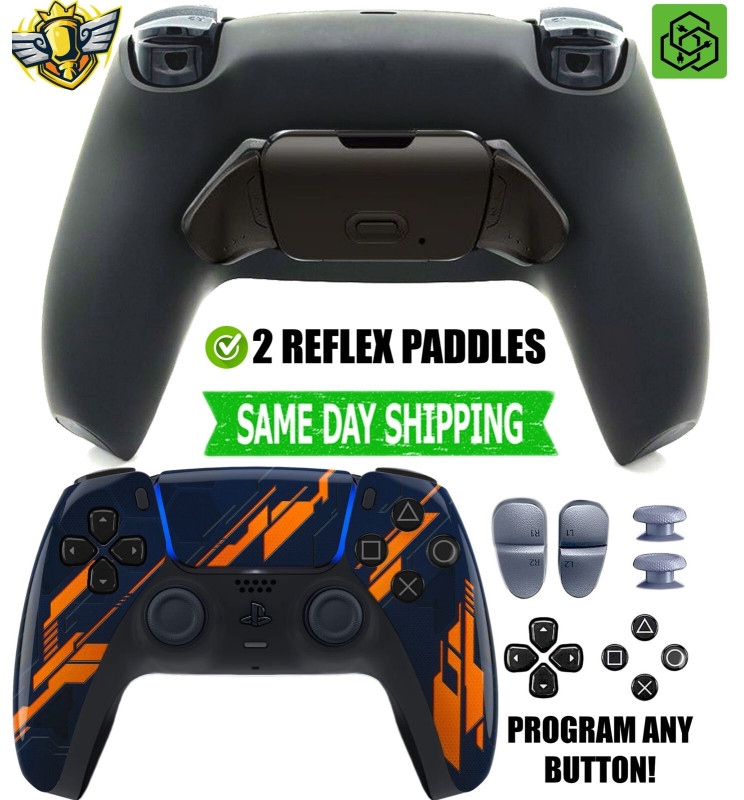 Mecha Glow Pro Two Competition Reflex Paddles Silent Modz Controller for PS5 OEM