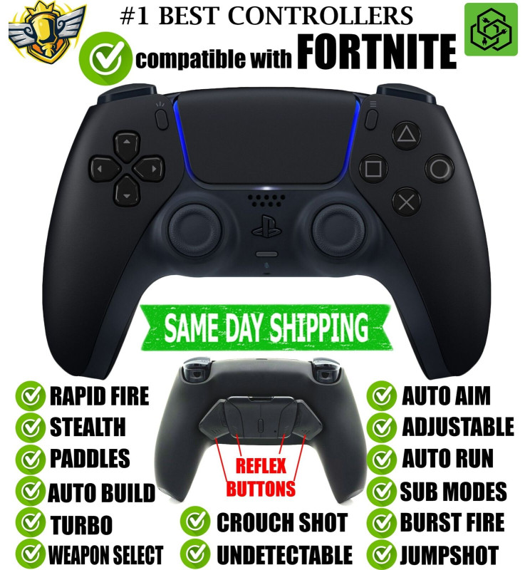 Pro Modded Controller for Fortnite Silent Modz Rapid Fire Remap Paddles for PS5