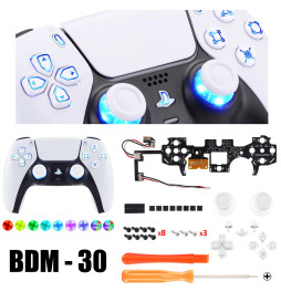 LED RGB Lights White Buttons DIY KIT for PlayStation 5 Controller BDM-30 New Gen