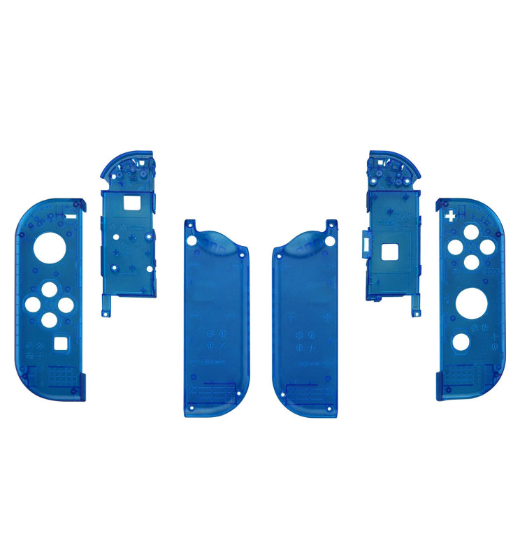 Clear Blue Matte Finish Front + Back Shells for Nintendo Switch Joycon & OLED