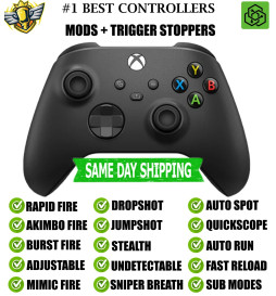MODS + TRIGGER STOPPERS Black Rapid Fire Modded Controller for Xbox Series X S