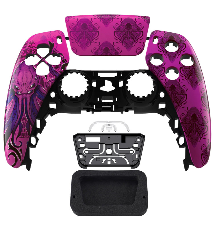 Glossy Purple Octopus Cthulhu Front Shell Case compatible with PS5 Controller