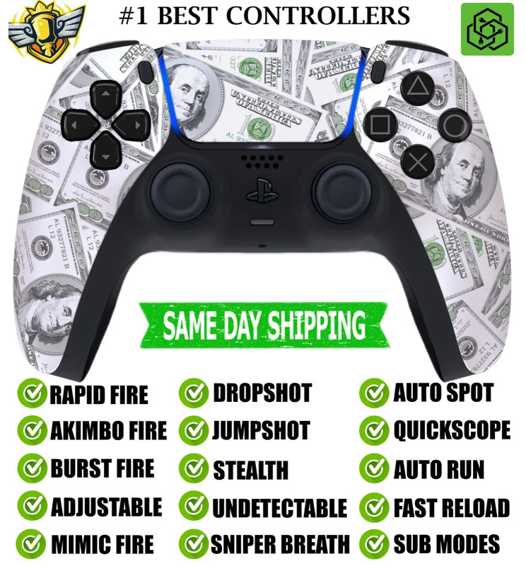 Soft Touch Big Money Silent Modz Rapid Fire Wireless Modded Controller for PS5