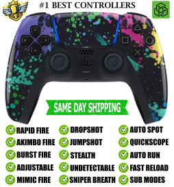 Glossy Watercolor Silent Modz Rapid Fire Mod Wireless Modded Controller for PS5