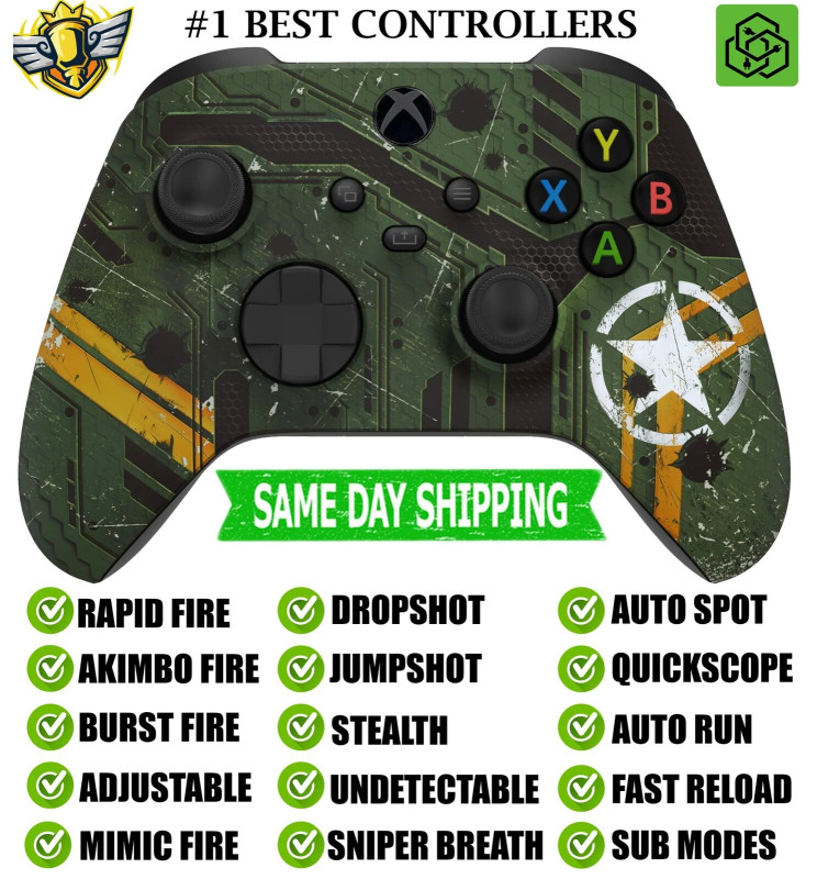 Army Mecha Silent Modz Rapid Fire Modded Controller for Xbox Series X/S, One, PC