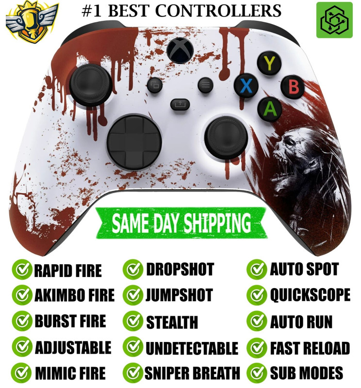 Blood Zombie Silent Modz Rapid Fire Modded Controller for Xbox Series X/S One PC