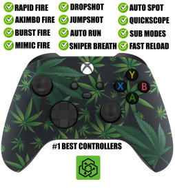 Weed Leaf Rapid Fire Modded Controller Silent Modz for Xbox Series X S