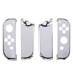 Glossy Shine Silver Chrome Front + Back Shells for Nintendo Switch Joycon & OLED
