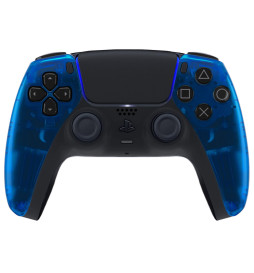 Clear Blue Pro V4 Modded + 4 Paddles Silent Modz Wireless Controller for PS5
