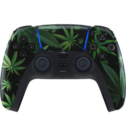 Green Weed Leaf Pro V4 Modded+4 Paddles Silent Modz Wireless Controller for PS5