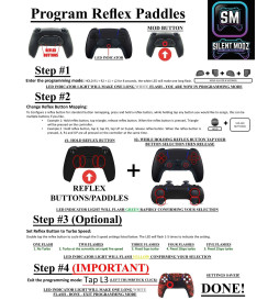 Red Skulls V2 Pro Modded + 2 Reflex Paddles Silent Modz Controller for PS5 OEM