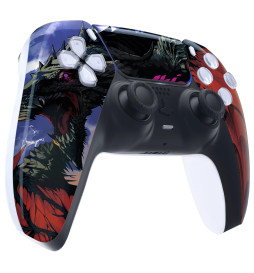 Glossy Roaring Dragon Faceplate Front Shell Case compatible with PS5 Controller