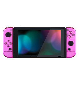 Glossy Shine Pink Chrome Front + Back Shells for Nintendo Switch Joycon & OLED