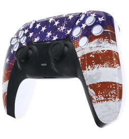 Glossy USA Flag Faceplate Front Shell Case compatible with PS5 Controller
