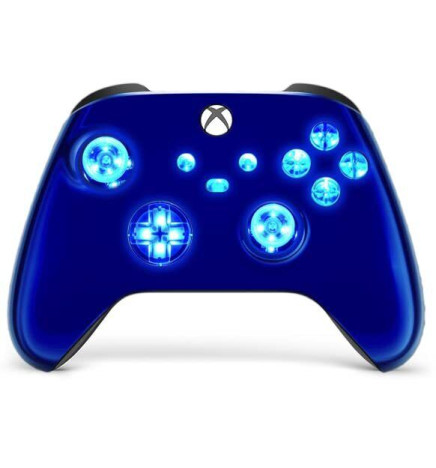Blue Chrome Silent Modz LED Controller Trigger Stop Grips for Xbox Series XS One
