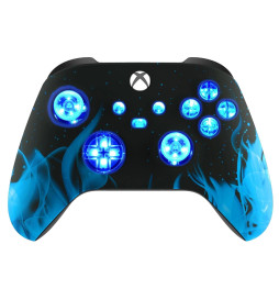 Blue Flames Silent Modz LED Controller Trigger Stop Grips for Xbox Series XS One