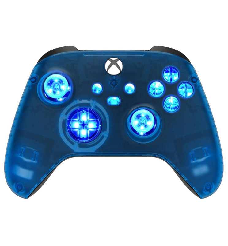 Clear Blue Silent Modz LED Controller Trigger Stop Grips for Xbox Series XS One
