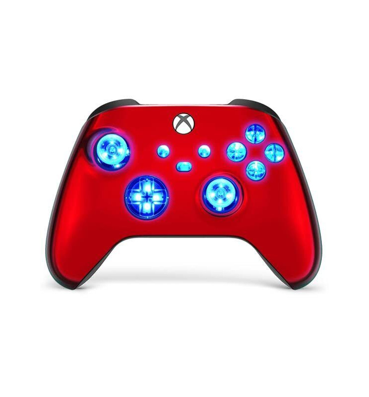 Red Chrome Silent Modz LED Controller Trigger Stop Grips for Xbox Series XS One