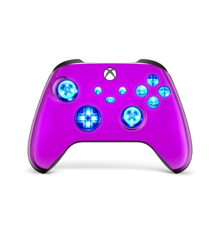 Purple Chrome Silent Modz LED Controller Trigger Stop Grips for Xbox Series XS