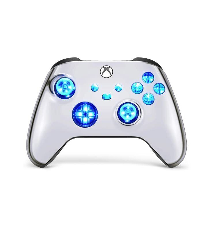 Silver Chrome Silent Modz LED Controller Trigger Stop Grips for Xbox Series XS